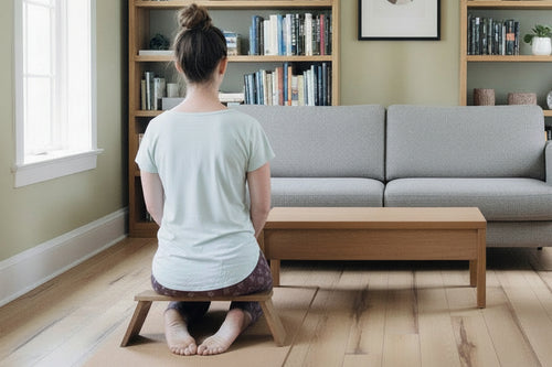 Teak Meditation Bench - Meditation Seat - Meditation Stool - Kneeling Meditation Chair - Portable Folding Meditation Bench - Seiza Yoga Meditation Bench - Prayer Bench (Teak)