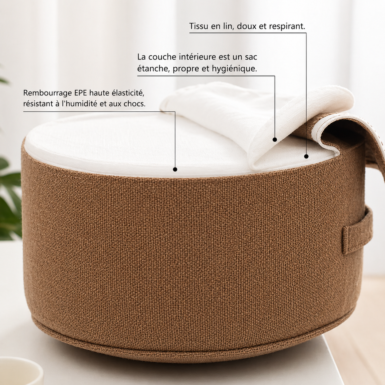 Le Zafu Zen — Coussin rond de méditation en lin